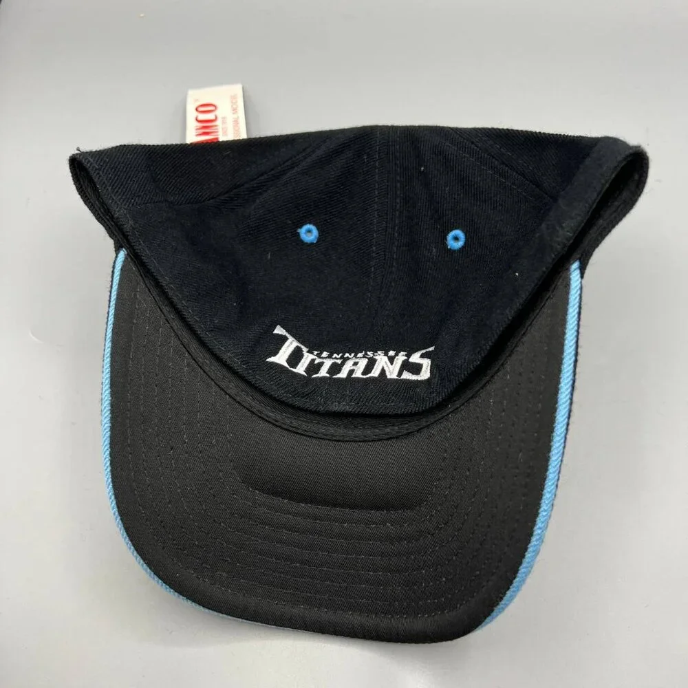 Tennessee Titans Hat‎ Men 7 3/8 Black Embroidered Logo Annco NFL Fitted Cap New